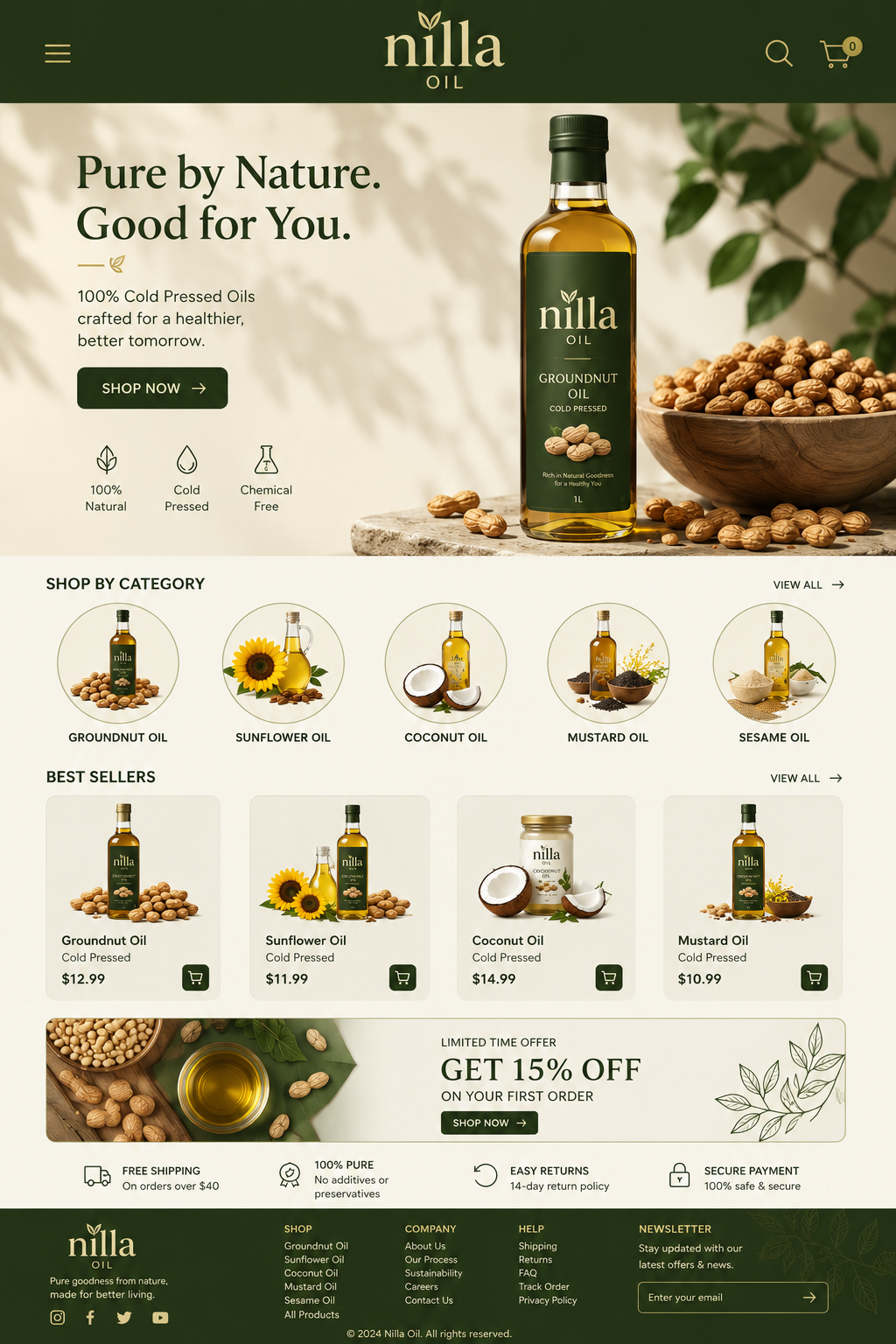 Nilla Oil website